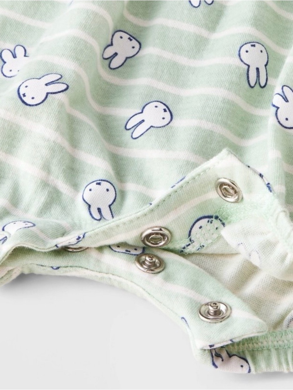 Baby Toddler Girl Miffy Mint Green Striped Romper - Picture 4 of 4